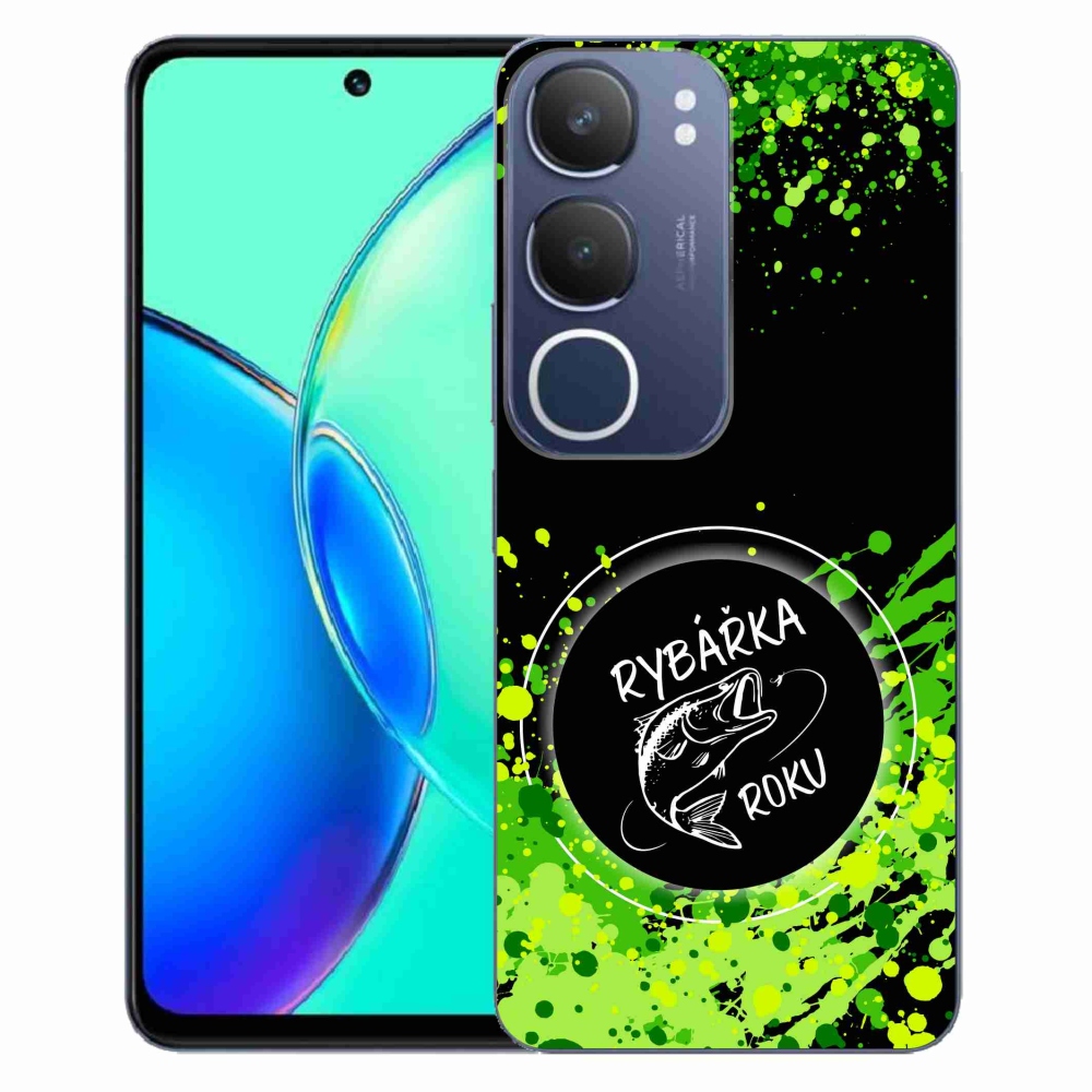 Gelový kryt mmCase na Vivo Y19s - rybářka roku černé pozadí