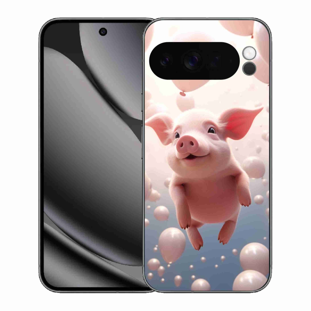 Gelový kryt mmCase na Google Pixel 10 Pro XL - prasátko s balónky