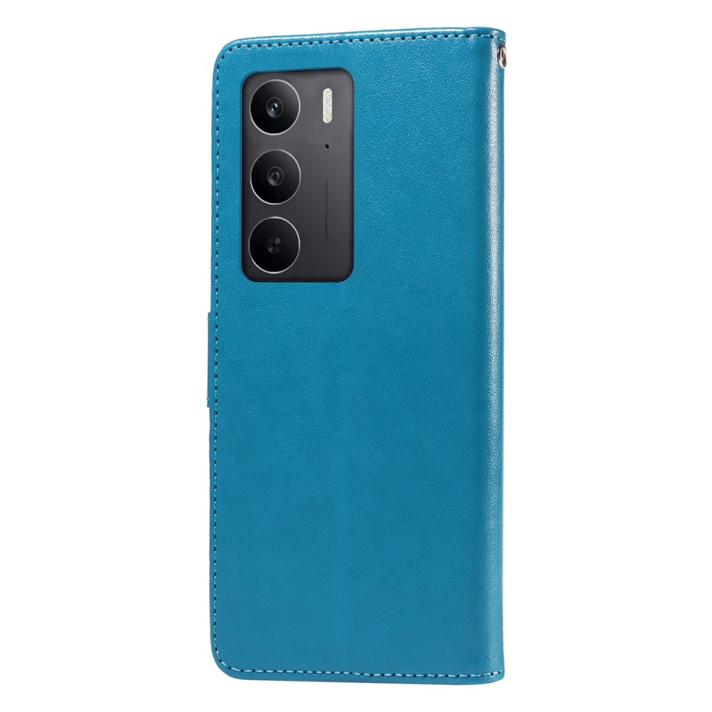 Flowery knížkové pouzdro na Realme 14x 5G/Realme C75 - modré