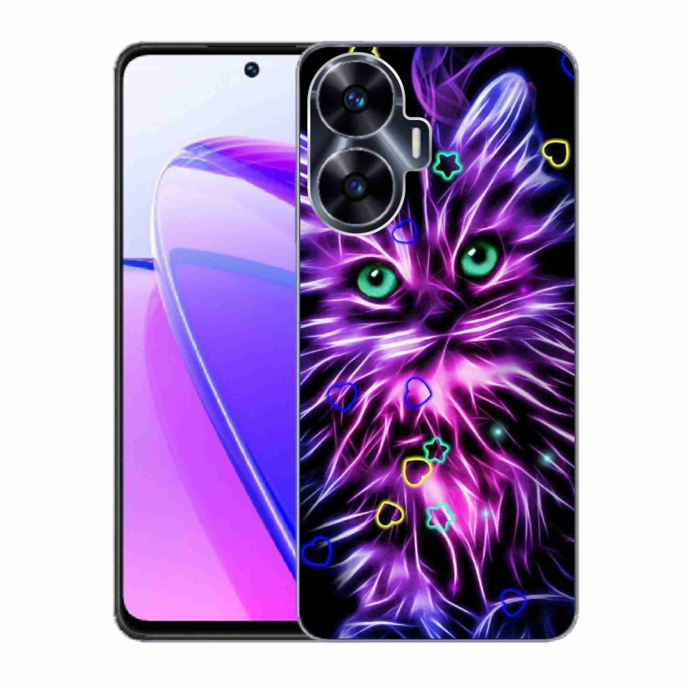 Gelový kryt mmCase na Realme C55 - abstraktní kočka