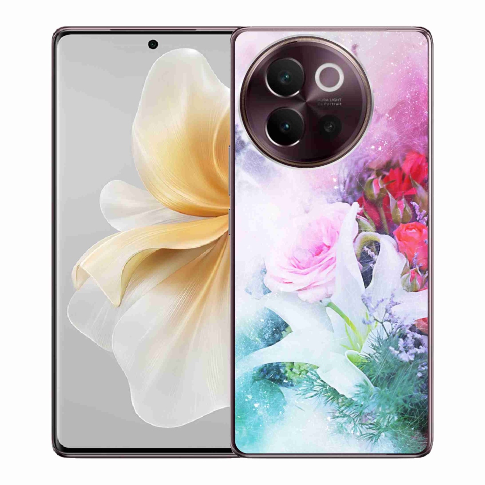 Gelový kryt mmCase na Vivo V40 Lite 5G - květiny 4
