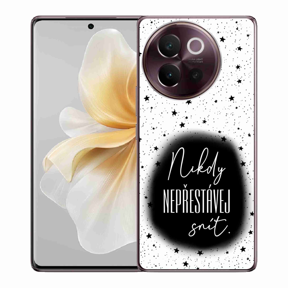 Gelový kryt mmCase na Vivo V40 Lite 5G - citát 1 černobílé pozadí