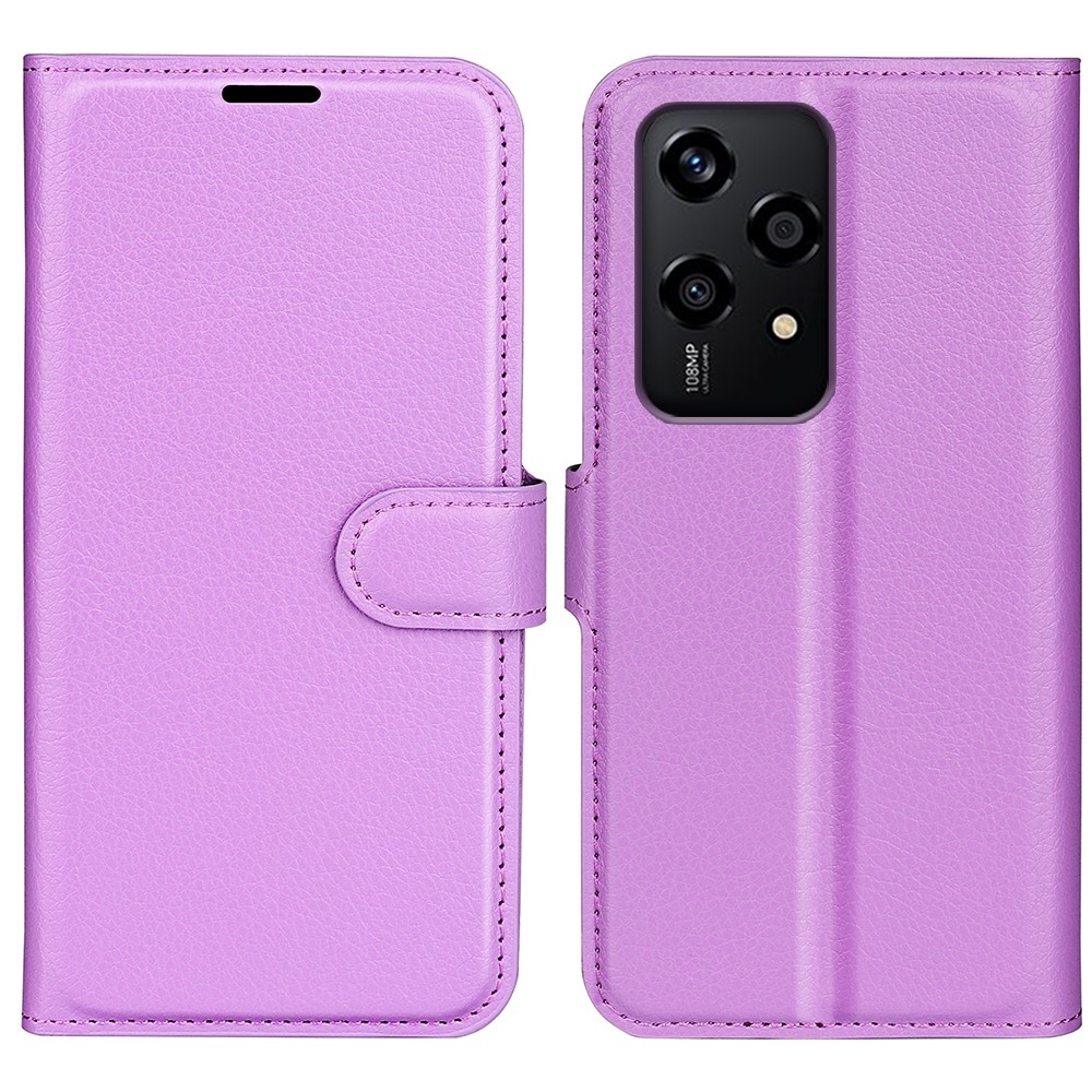 Litchi knížkové pouzdro na Honor 200 Lite 5G - fialové