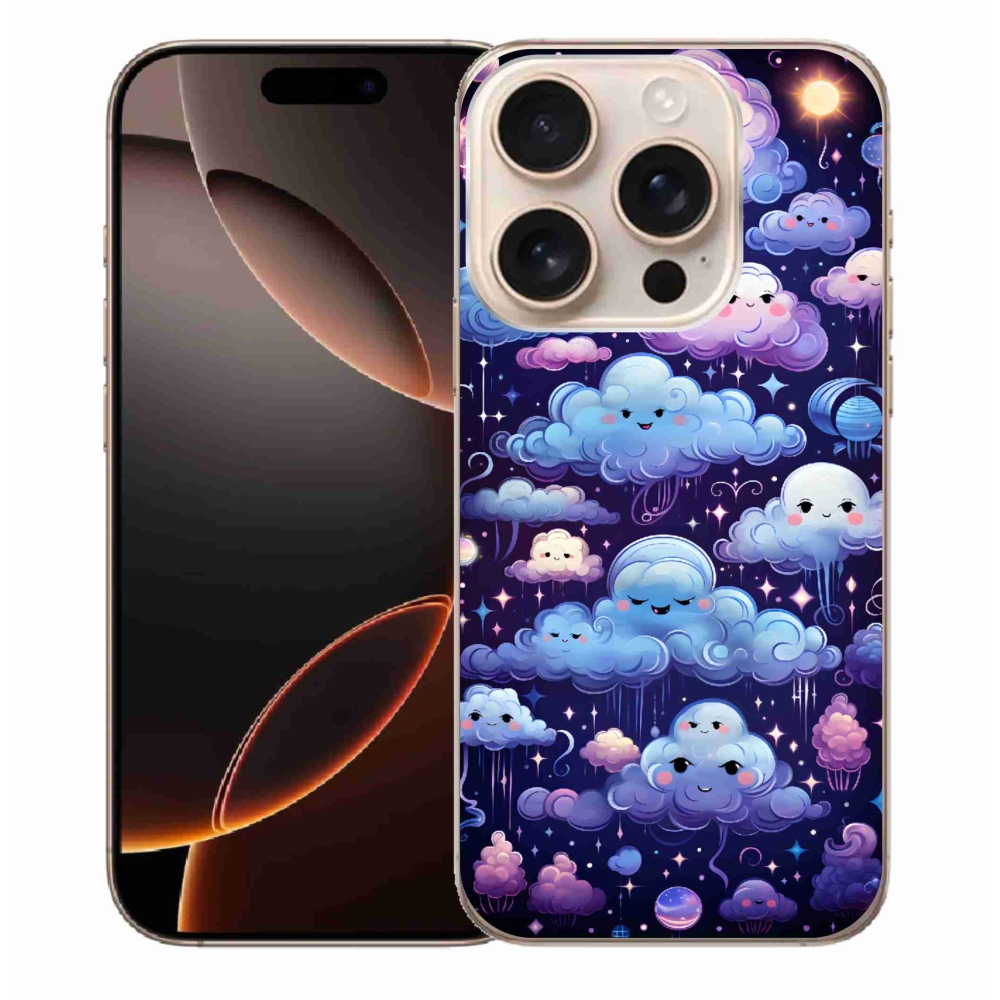 Gelový kryt mmCase na iPhone 16 Pro Max - mráčky