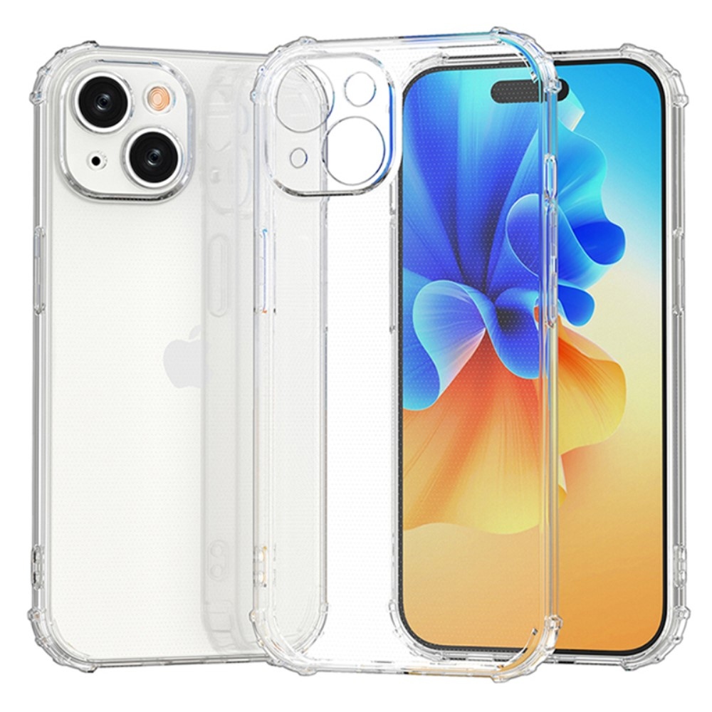 Průhledný gelový obal se zesílenými rohy na iPhone 15 - průhledný