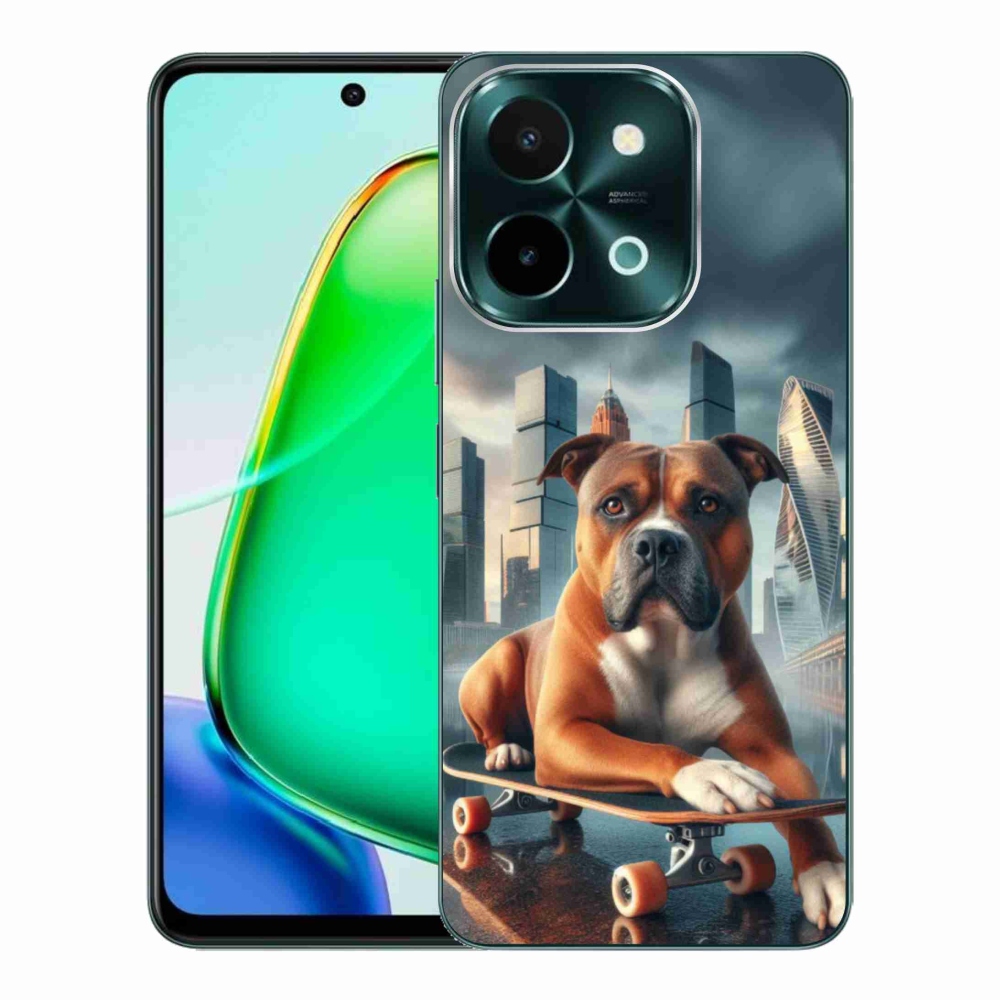 Gelový kryt mmCase na Vivo Y28 - pes na skateboardu