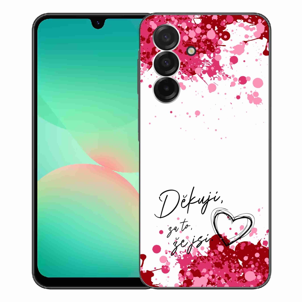 Gelový kryt mmCase na Samsung Galaxy A26 5G - zamilovaný text 2 bílé pozadí