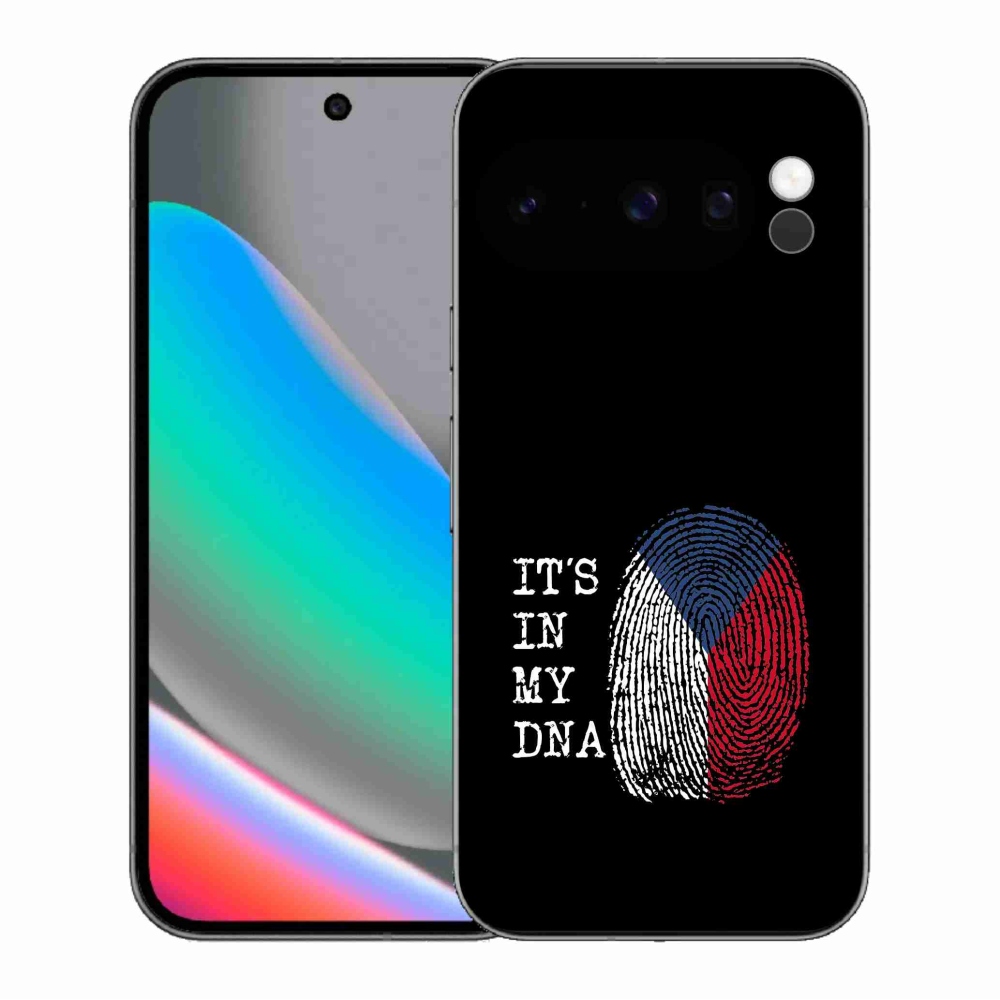 Gelový kryt mmCase na Google Pixel 10 Pro - vlajka otisk prstu černé pozadí