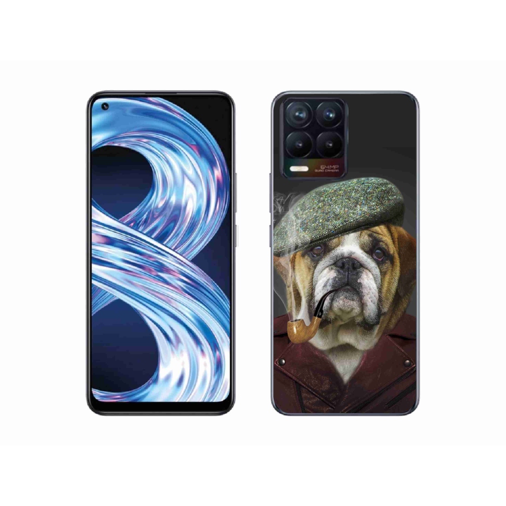 Gelový kryt mmCase na Realme 8 Pro - pes s fajfkou