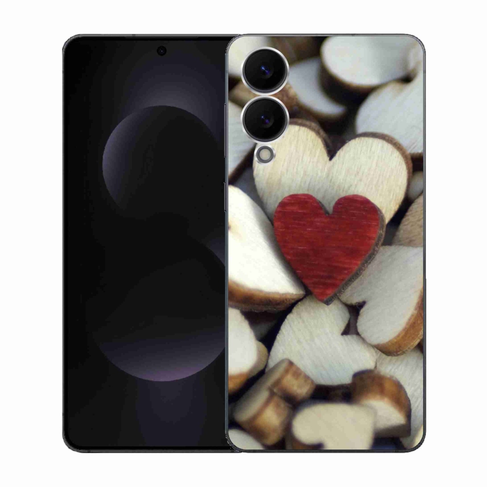 Gelový kryt mmCase na Samsung Galaxy S25 Edge - gravírované červené srdce 