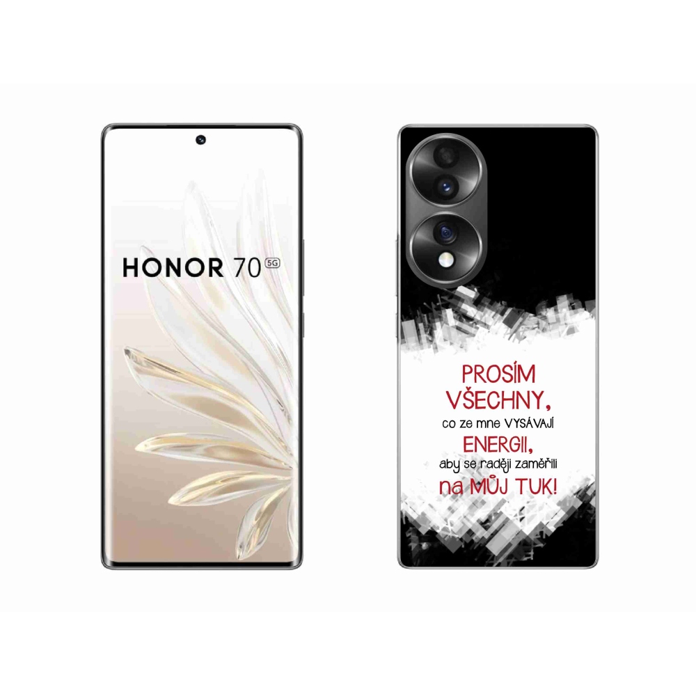 Gelový kryt mmCase na Honor 70 - vtipný text 1 červený