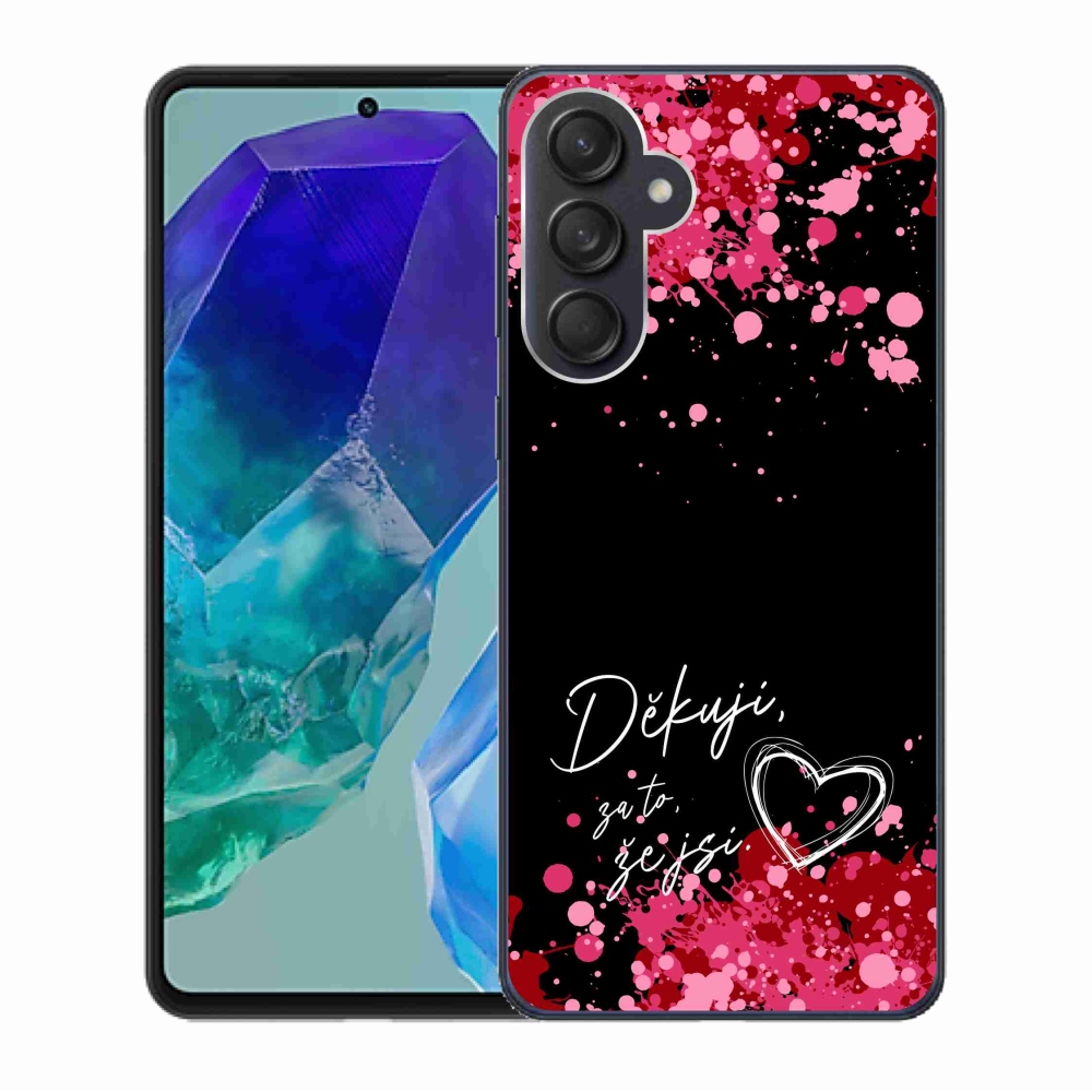 Gelový kryt mmCase na Samsung Galaxy M55 5G - zamilovaný text 2 černé pozadí