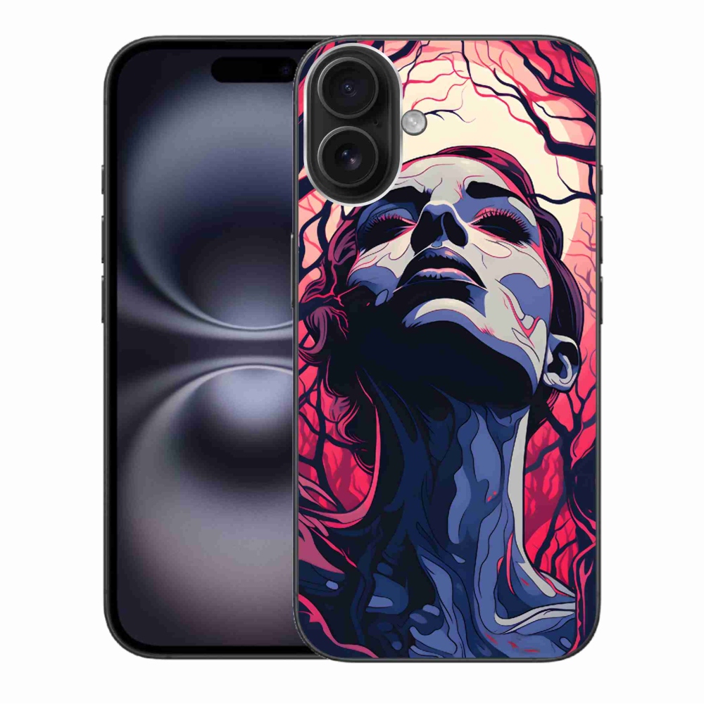Gelový kryt mmCase na iPhone 16 Plus - abstraktní obličej
