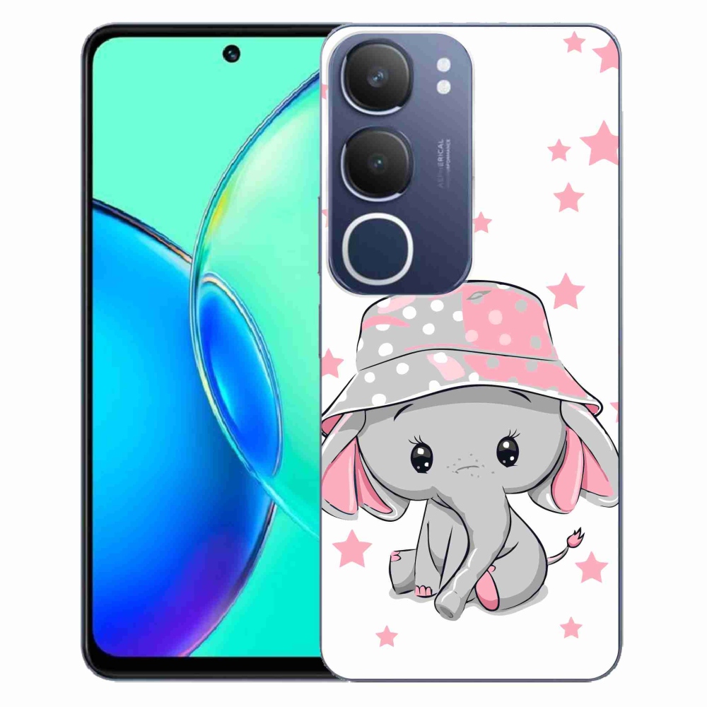 Gelový kryt mmCase na Vivo Y19s - růžový slon