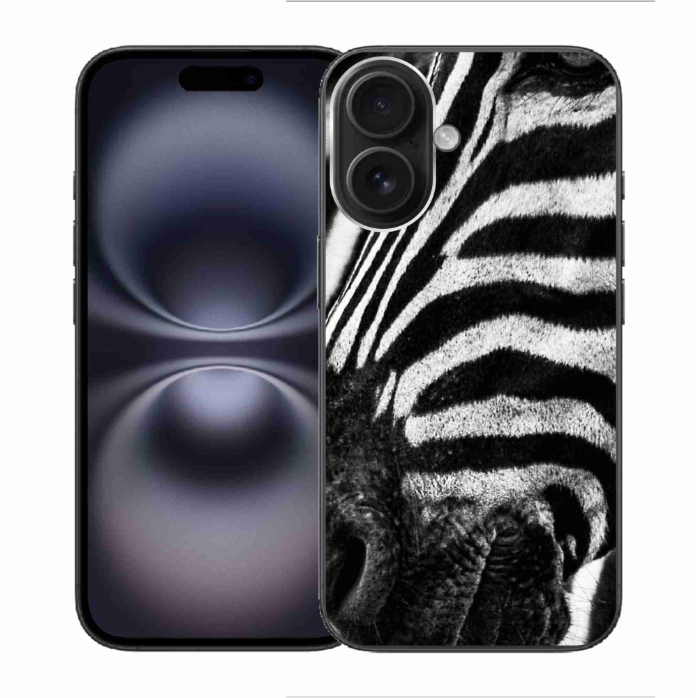 Gelový kryt mmCase na iPhone 16 - zebra