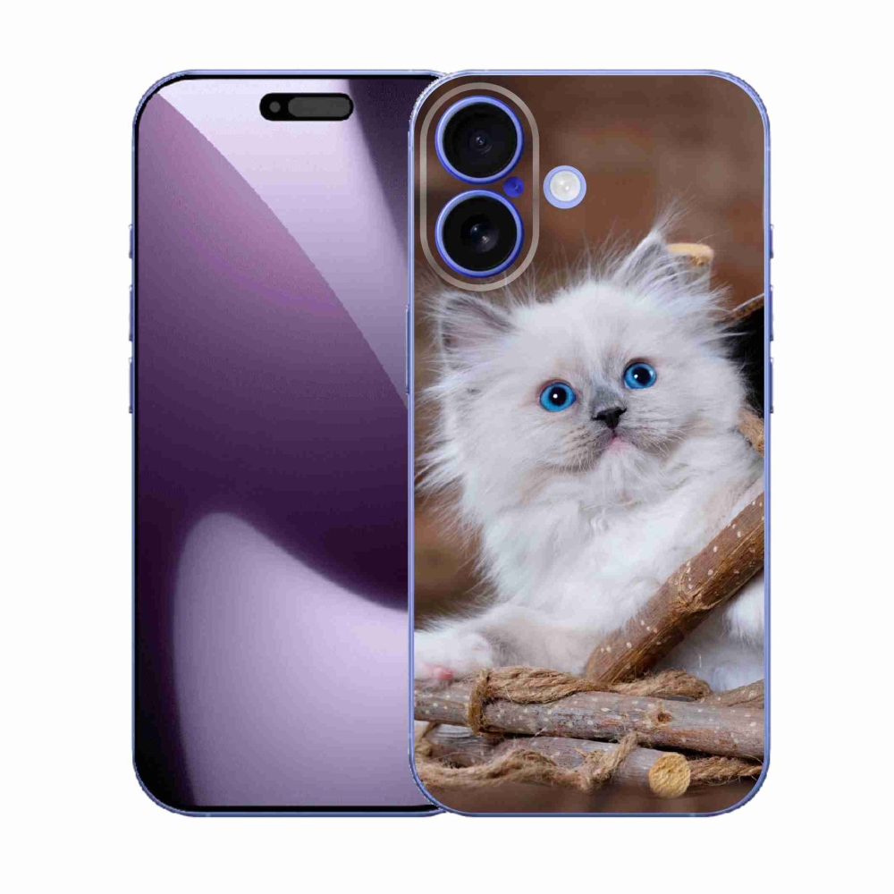 Gelový kryt mmCase na iPhone 17 - bílé kotě