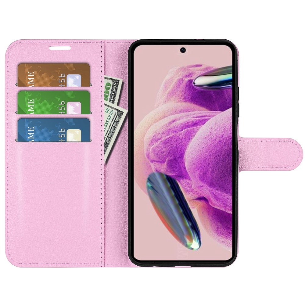 Litchi knížkové pouzdro na Xiaomi Redmi Note 12S - růžové
