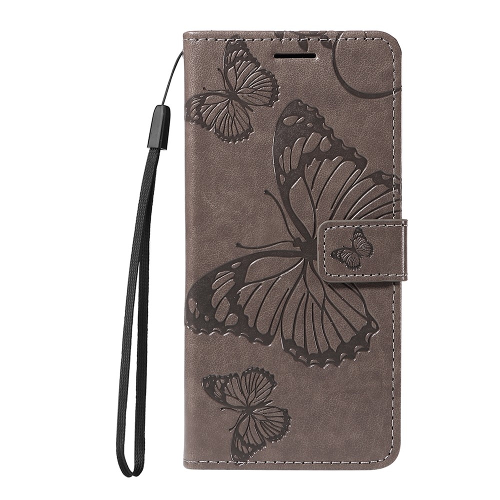 Big Butterfly knížkové pouzdro na Realme 14 5G/14T 5G - šedé