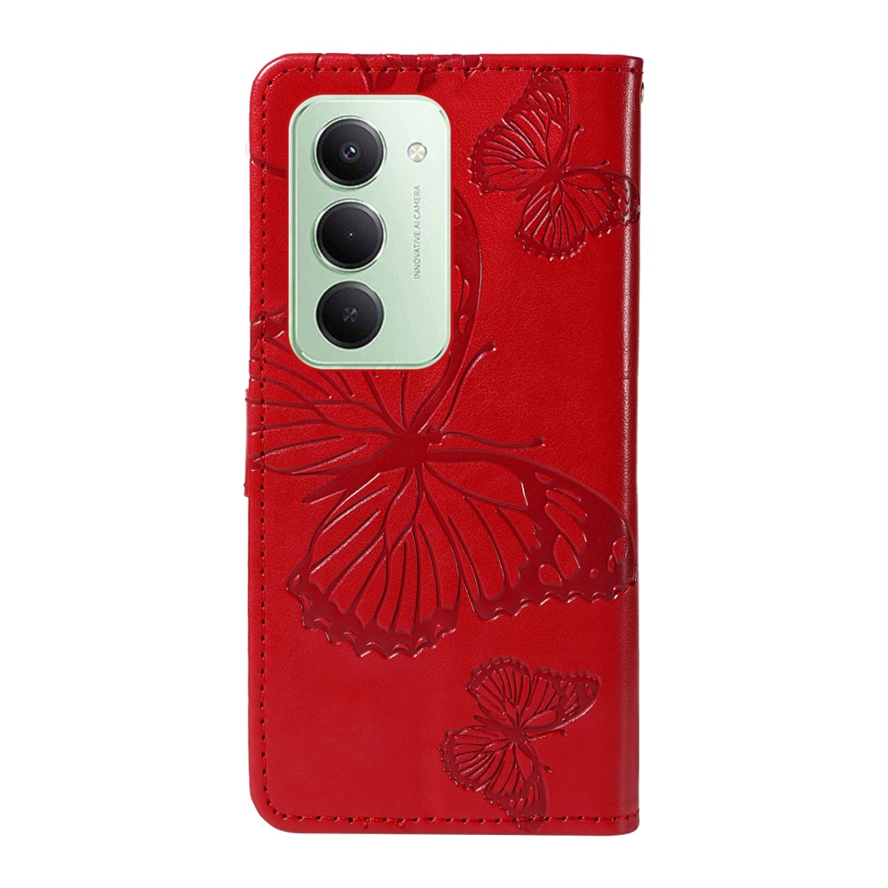 Big Butterfly knížkové pouzdro na Xiaomi Redmi 15 4G (171mm) - červené
