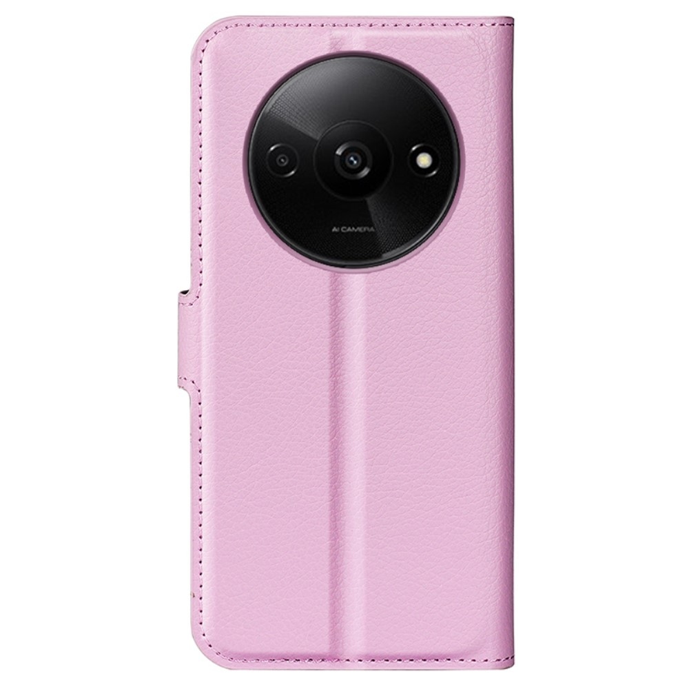 Litchi knížkové pouzdro na Xiaomi Redmi A3 - růžové
