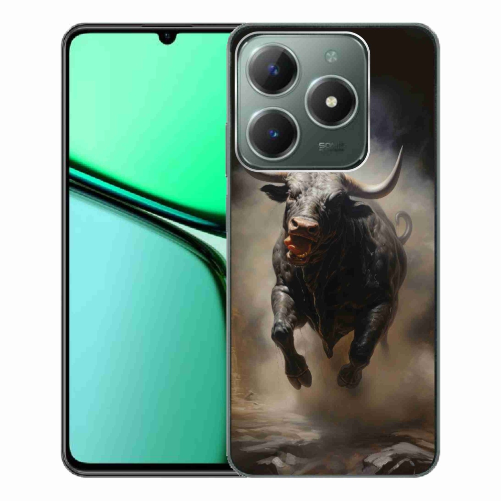 Gelový kryt mmCase na Realme C61 - rozzuřený býk