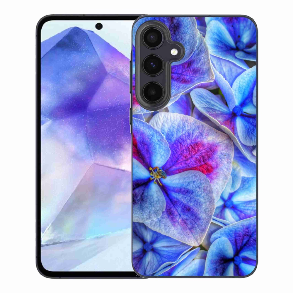 Gelový kryt mmCase na Samsung Galaxy A55 5G - modré květy 1