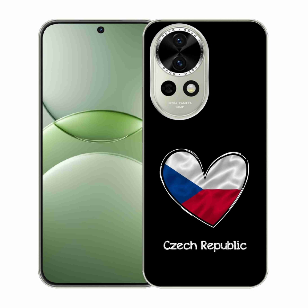 Gelový kryt mmCase na Huawei Nova 13 5G - vlajka srdce černé pozadí