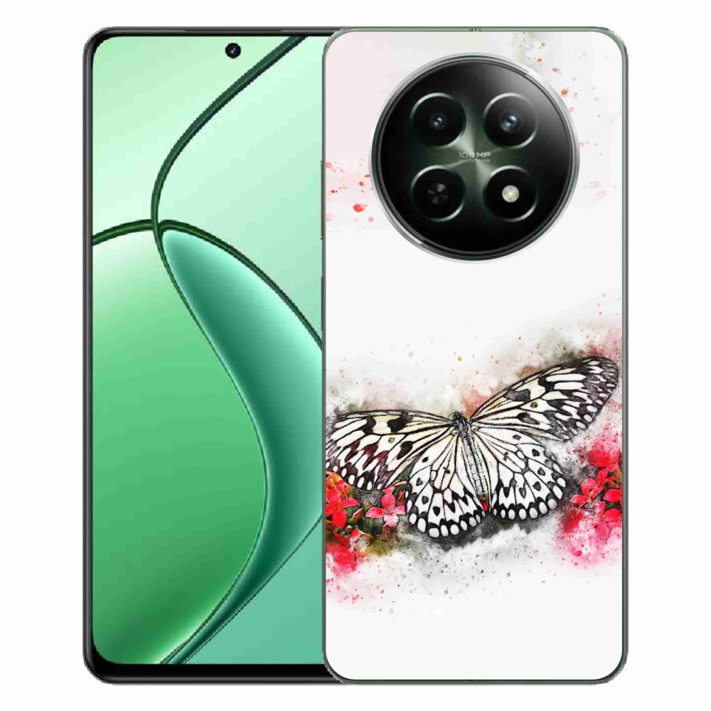 Gelový kryt mmCase na Realme 12 5G/12x 5G - černobílý motýl