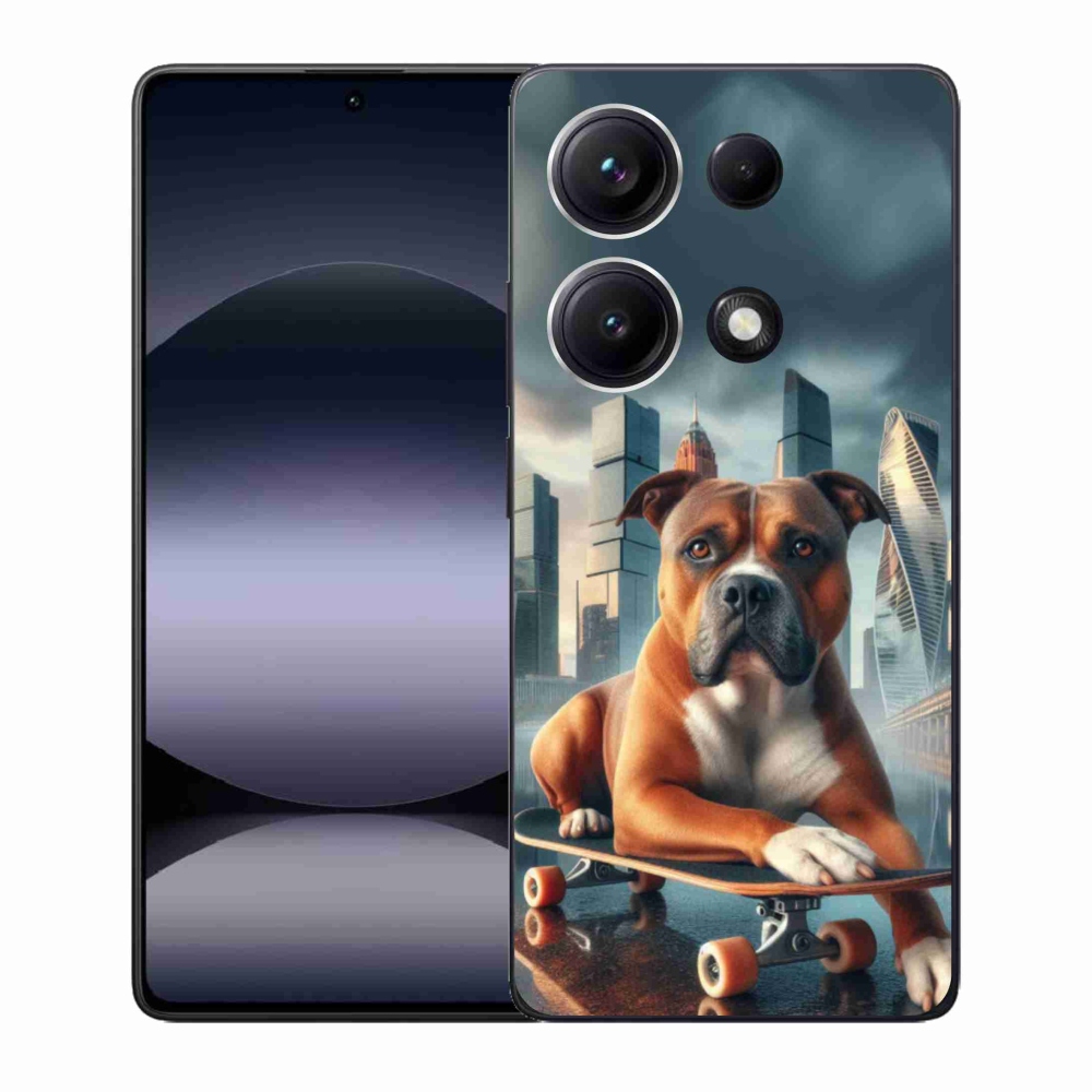 Gelový kryt mmCase na Xiaomi Redmi Note 14S - pes na skateboardu