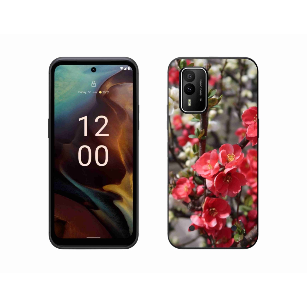 Gelový kryt mmCase na Nokia XR21 - červené květy