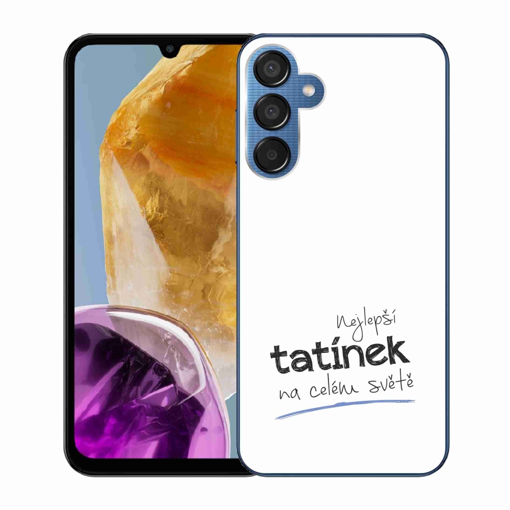Gelový kryt mmCase na Samsung Galaxy M15 5G - nejlepší tatínek 4 bílé pozadí