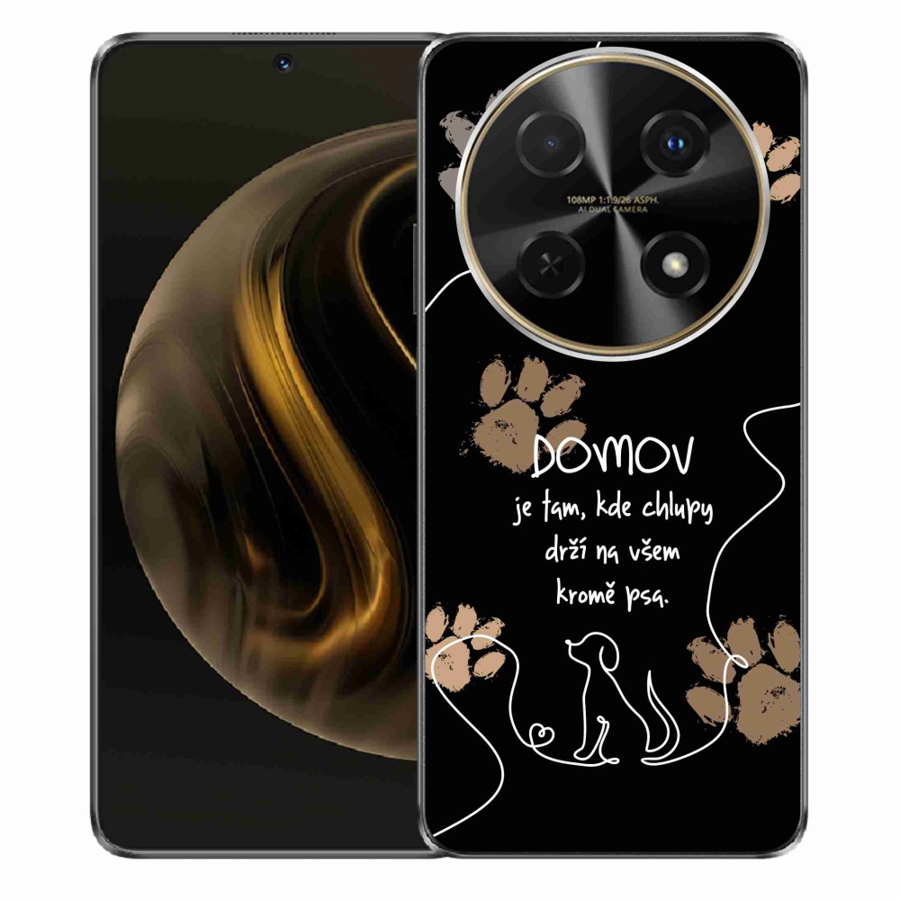 Gelový kryt mmCase na Huawei Nova 12i - psí motiv černé pozadí