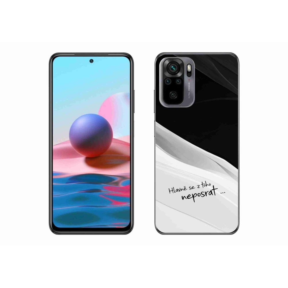 Gelový kryt mmCase na Xiaomi Redmi Note 10 4G - vtipný text 13 bíločerné pozadí