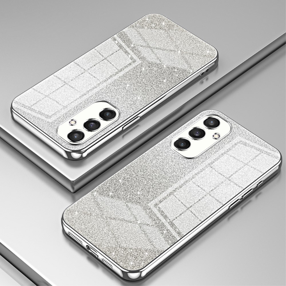 Cut gelový třpytivý obal na Samsung Galaxy S24+ - stříbrný