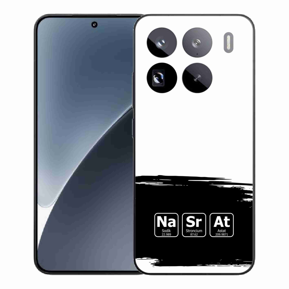 Gelový kryt mmCase na Xiaomi 15 Pro - chemické prvky černobílé pozadí