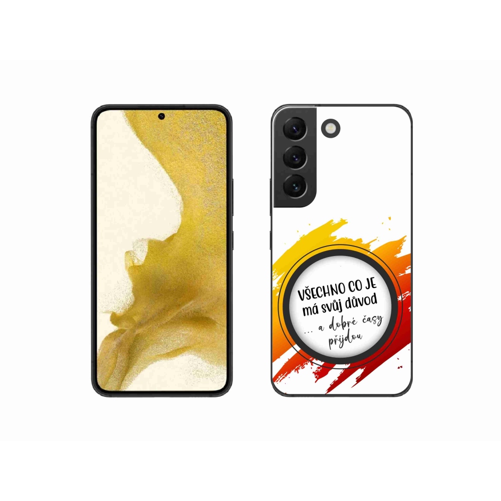 Gelový kryt mmCase na Samsung Galaxy S22 5G - citát 3 bílé pozadí