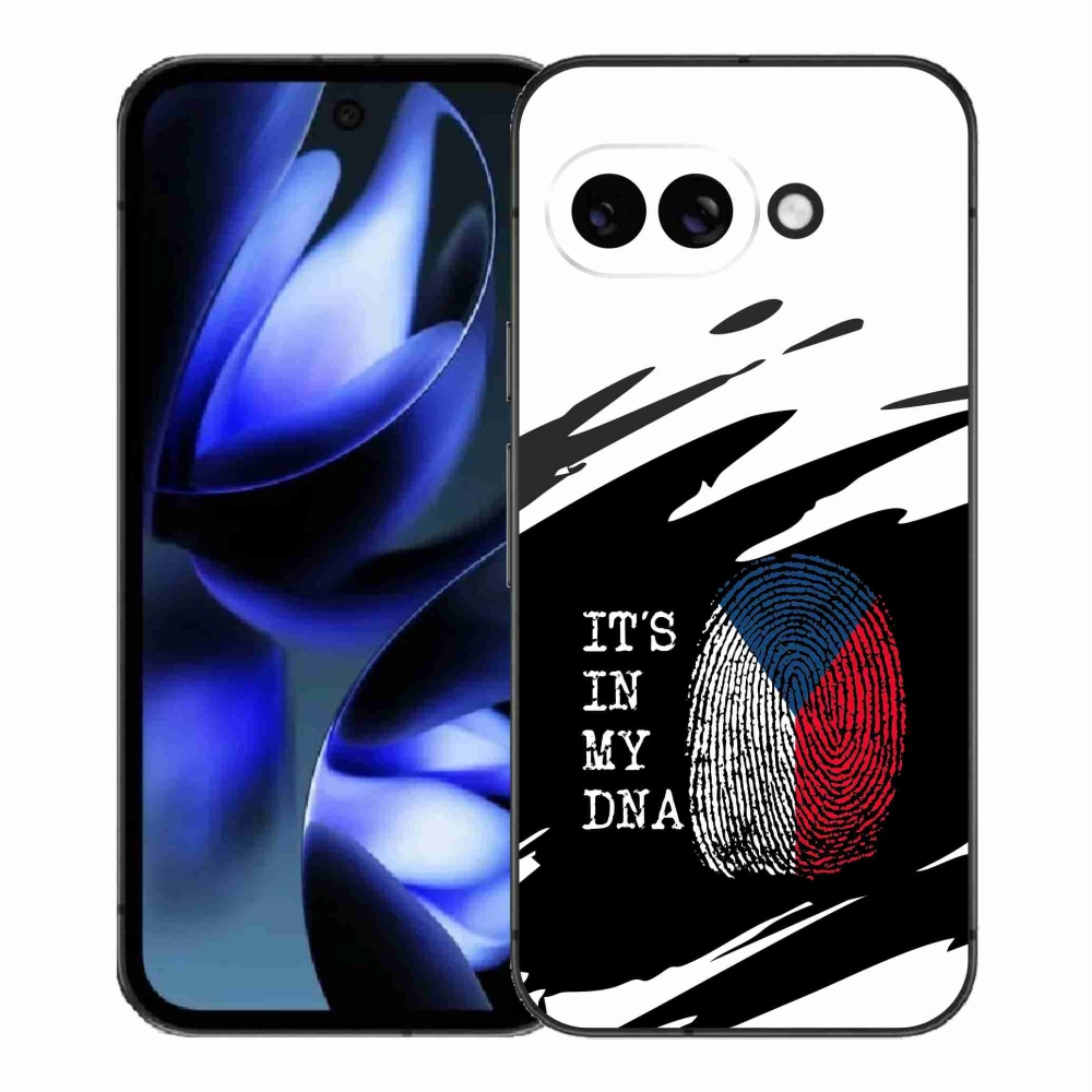 Gelový kryt mmCase na Google Pixel 9a - vlajka otisk prstu černobílé pozadí