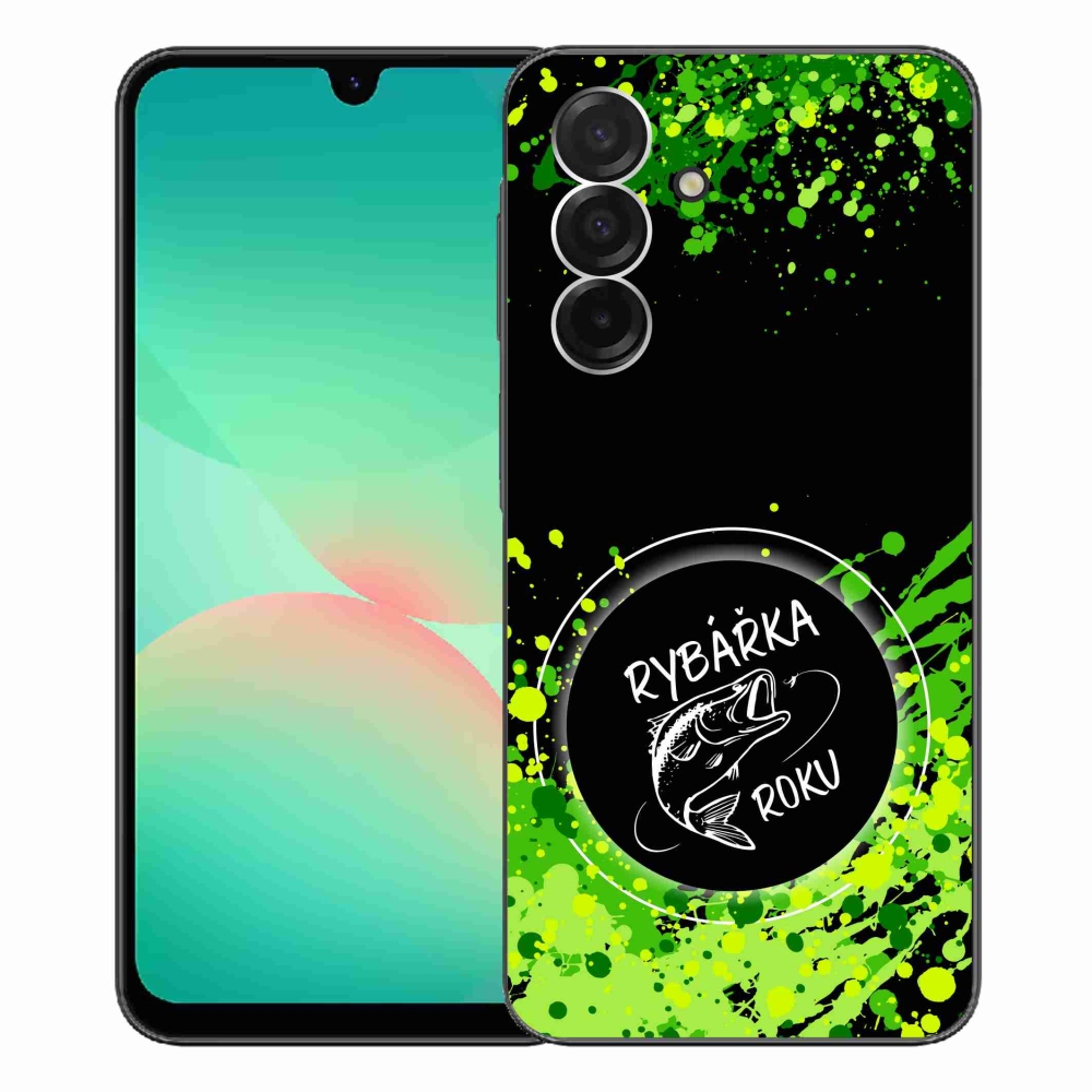 Gelový kryt mmCase na Samsung Galaxy A26 5G - rybářka roku černé pozadí