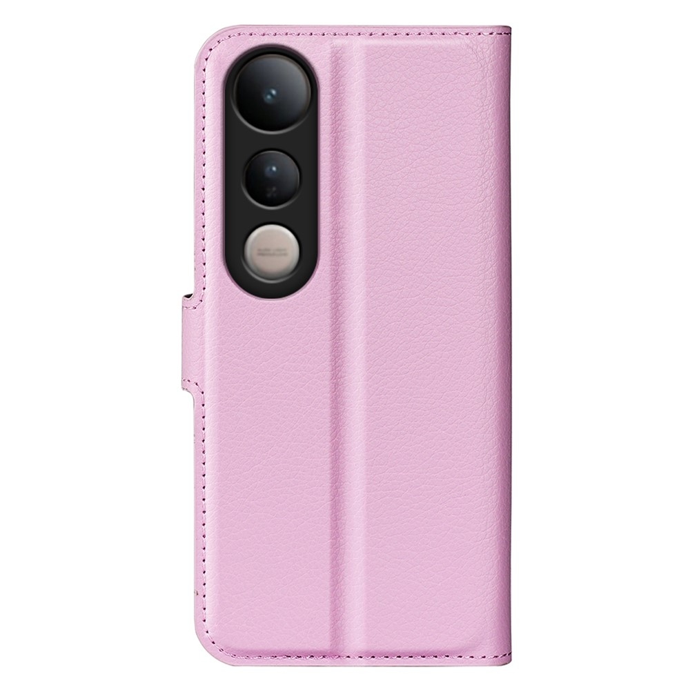 Litchi knížkové pouzdro na Vivo V50 Lite 4G/5G - růžové