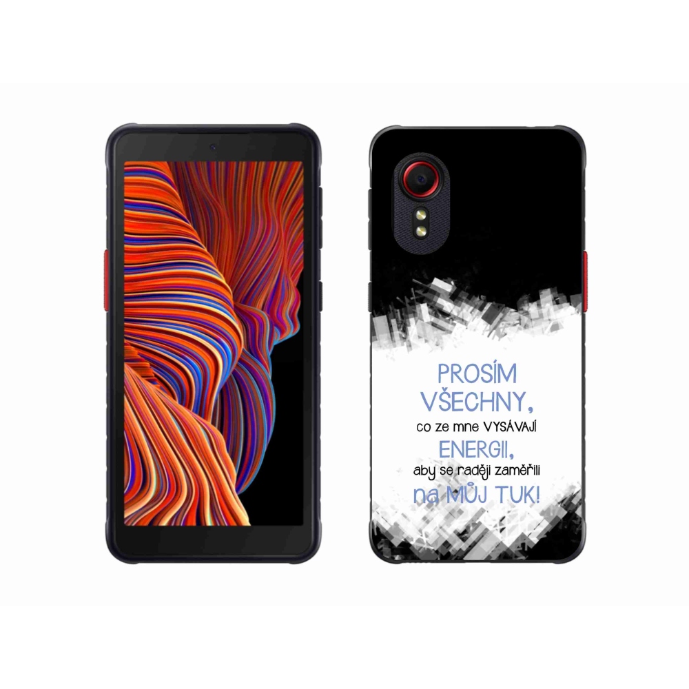 Gelový kryt mmCase na Samsung Galaxy Xcover 5 - vtipný text 1 modrý