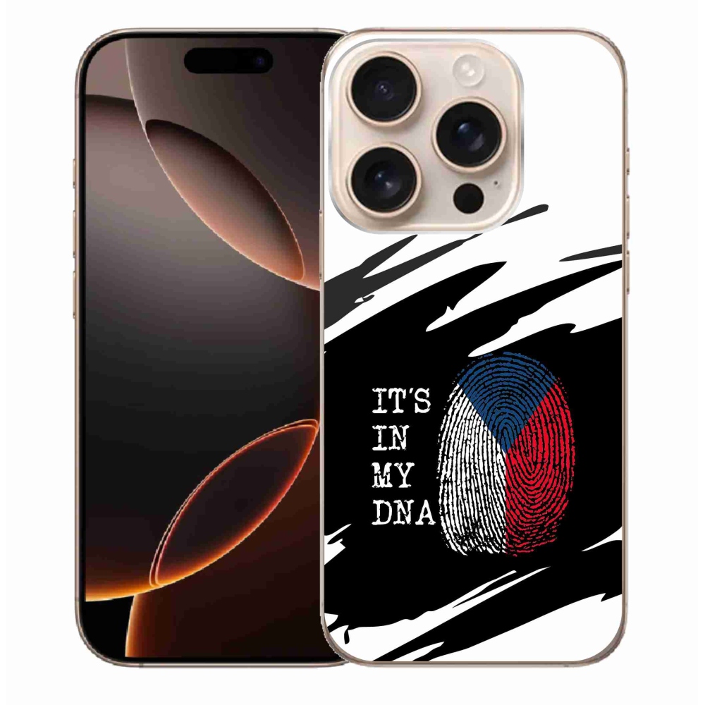 Gelový kryt mmCase na iPhone 16 Pro Max - vlajka otisk prstu černobílé pozadí