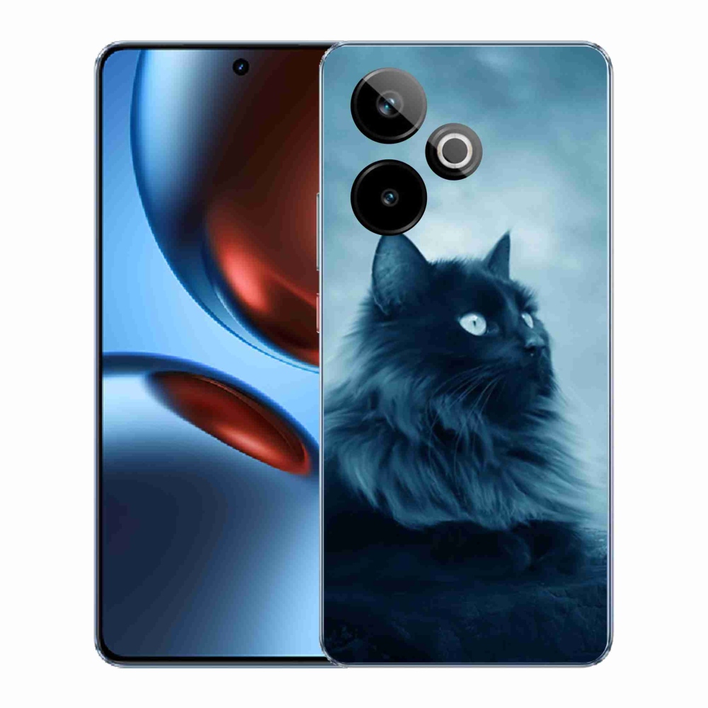 Gelový kryt mmCase na Realme GT 7 5G/GT 7T 5G - černá kočka 1