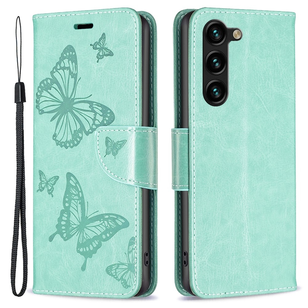 Butterfly knížkové pouzdro na Samsung Galaxy S24+/S25+ - modrozelené