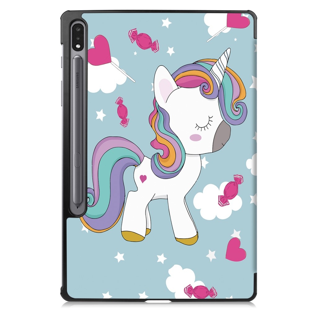 Print chytré zavírací pouzdro na Samsung Galaxy Tab S9+/Tab S10+ - jednorožec