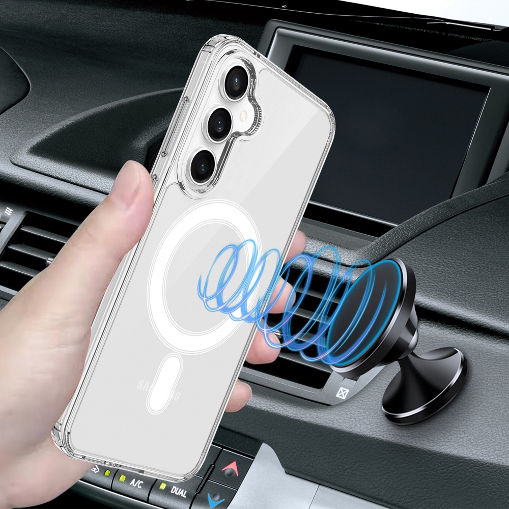 Acryle gelový obal s pevnými zády a MagSafe na Samsung Galaxy S25 FE - průhledný
