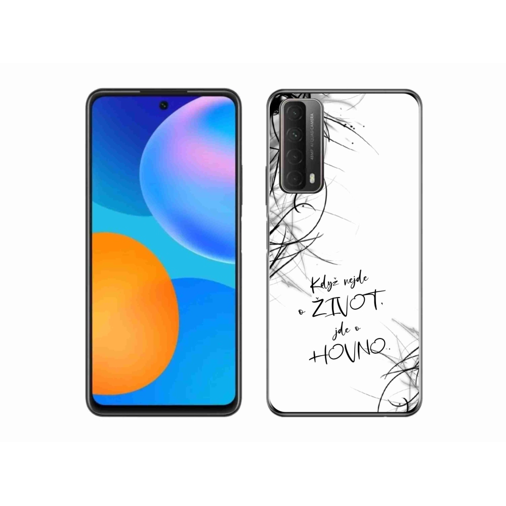 Gelový kryt mmCase na Huawei P Smart (2021) - vtipný text 16 bílé pozadí