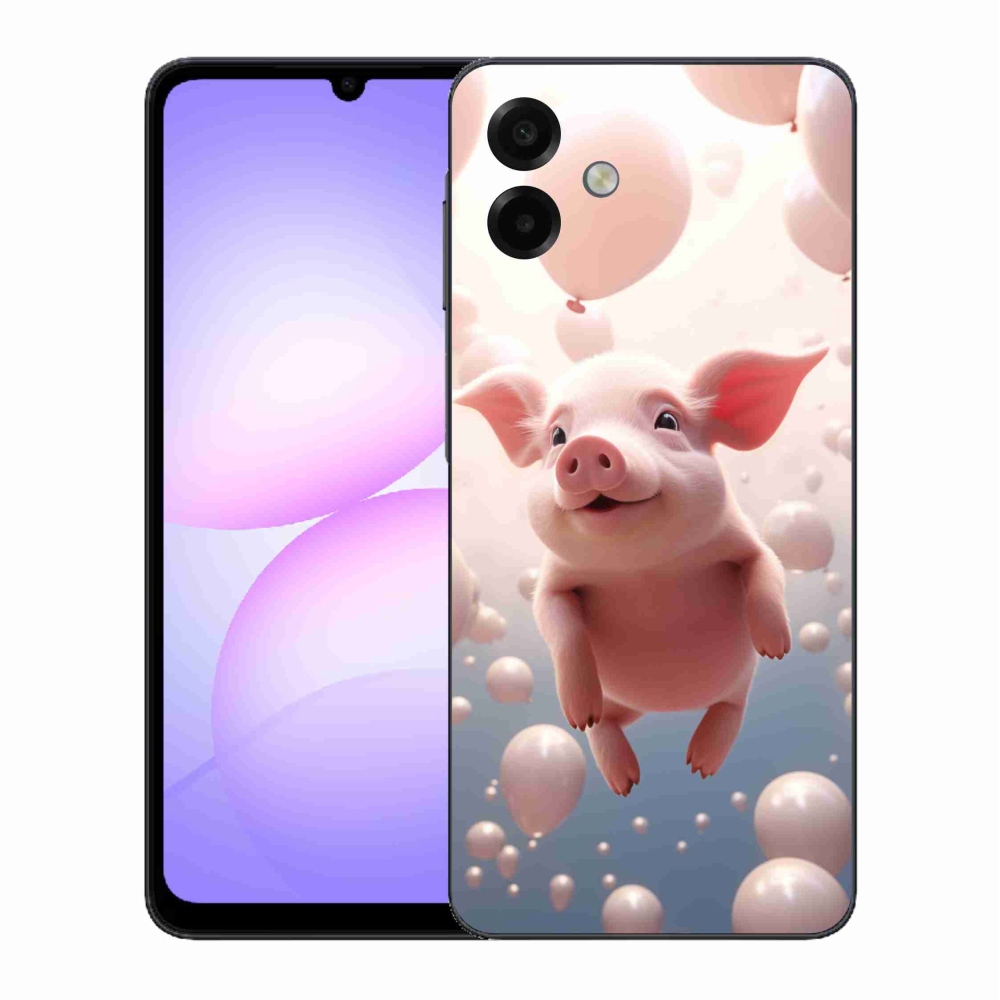 Gelový kryt mmCase na Samsung Galaxy A07 4G - prasátko s balónky