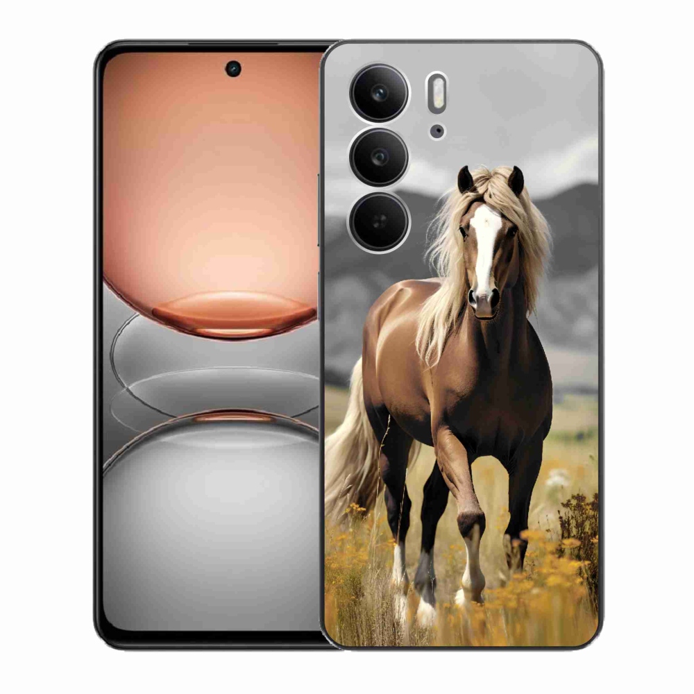 Gelový kryt mmCase na Realme C75 - hnědý kůň 1