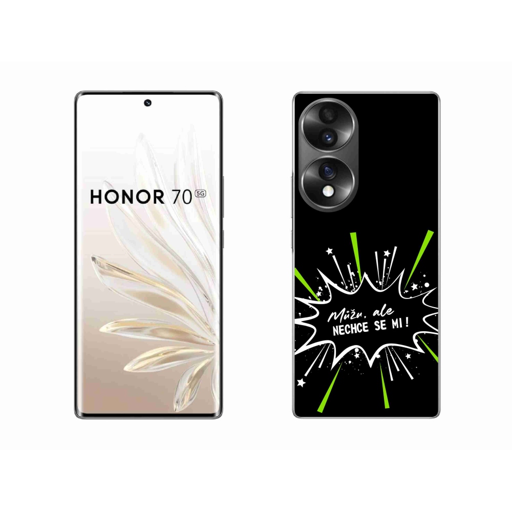 Gelový kryt mmCase na Honor 70 - vtipný text 11 černé pozadí