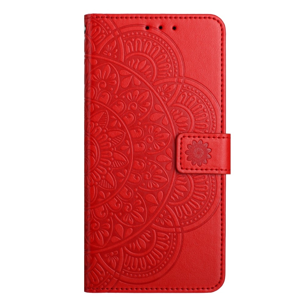 Mandala knížkové pouzdro na Xiaomi Redmi 13C 5G - červené